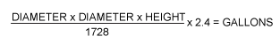 Formula for Volume of Round or Multi-sided portable acrylic hot tubs
