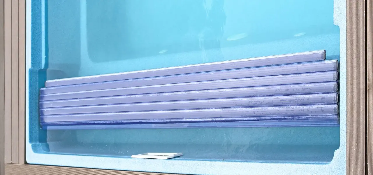 A closeup photo of a pool cover brought in.