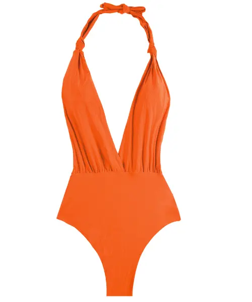 Photo of an orange one piece swimsuit