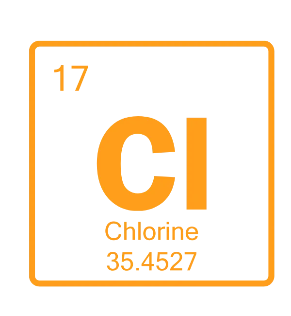 An image of the chlorine tile on the periodic table