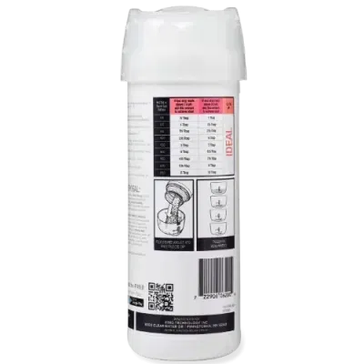 Back view of FROG® DropH — pH and Total Alkalinity decreaser showing label instructions and details.